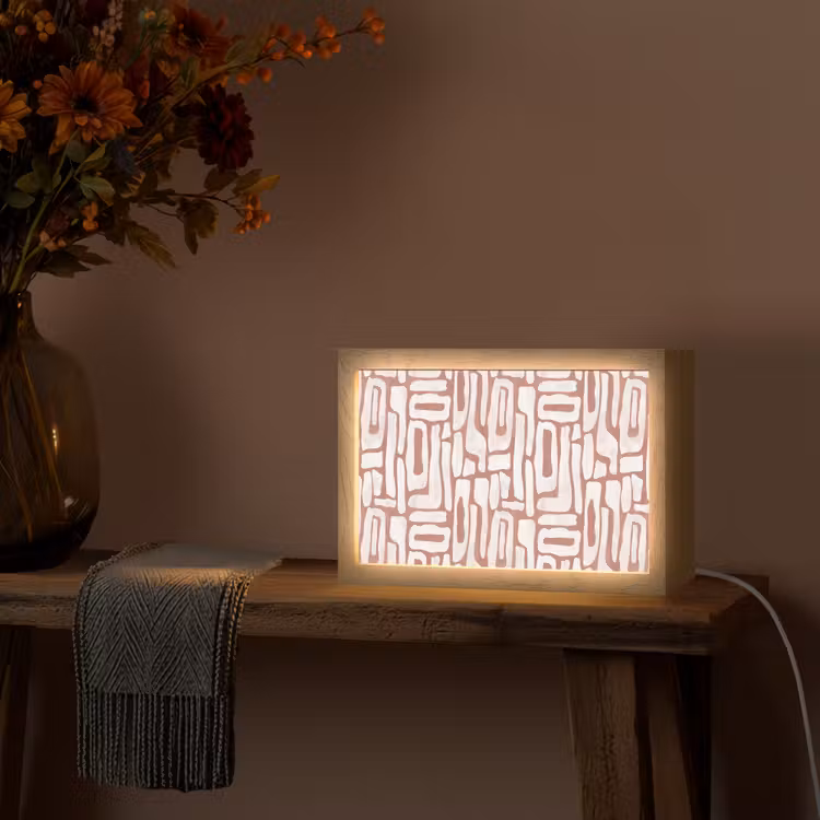 Roze - Wit - Organisch Light Box met kabel (Tafellamp) klein 924 -sfeer4