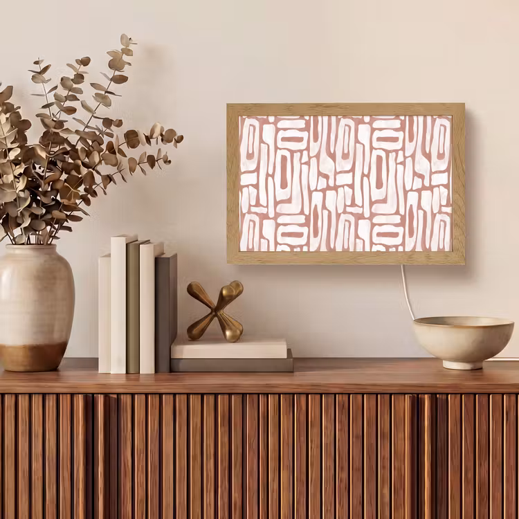 Roze - Wit - Organisch Light Box met kabel (Tafellamp) klein 924 -sfeer2