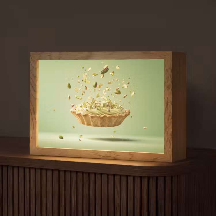 Pistache - Taart - Noten - Eten Light Box met kabel (Tafellamp) klein -z3d_website