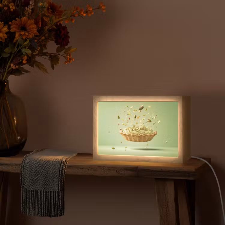 Pistache - Taart - Noten - Eten Light Box met kabel (Tafellamp) klein -sfeer4