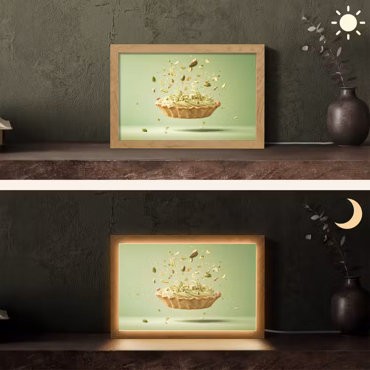 Pistache - Taart - Noten - Eten Light Box met kabel (Tafellamp) klein -sfeer3