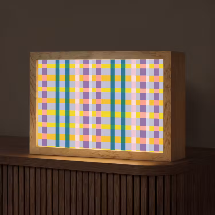 Ruit - Patroon - Kleurrijk Light Box met kabel (Tafellamp) klein 924 -z3d_website