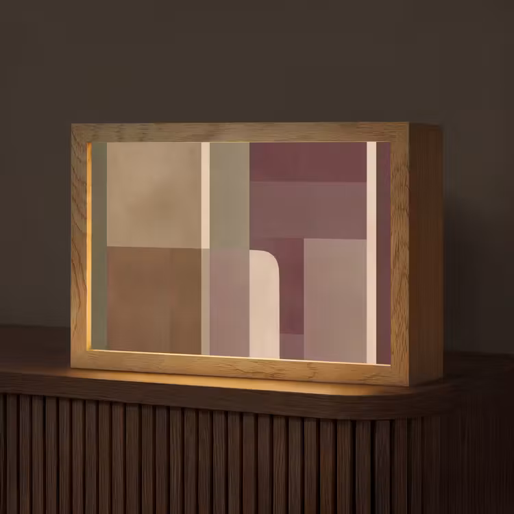 Vlakken - Abstract - Bordeaux - Lijnen Light Box met kabel (Tafellamp) klein -z3d_website