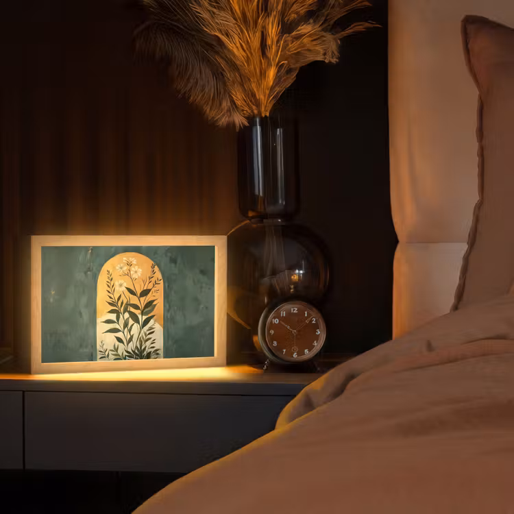 Plant - Bloemen - Wit Light Box met kabel (Tafellamp) klein -sfeer1