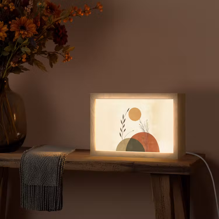 Planten - Abstract - Vormen Light Box met kabel (Tafellamp) klein -sfeer4