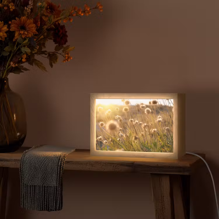 Planten - Natuur - Bloemen - Zon - Horizon Light Box met kabel (Tafellamp) klein -sfeer4