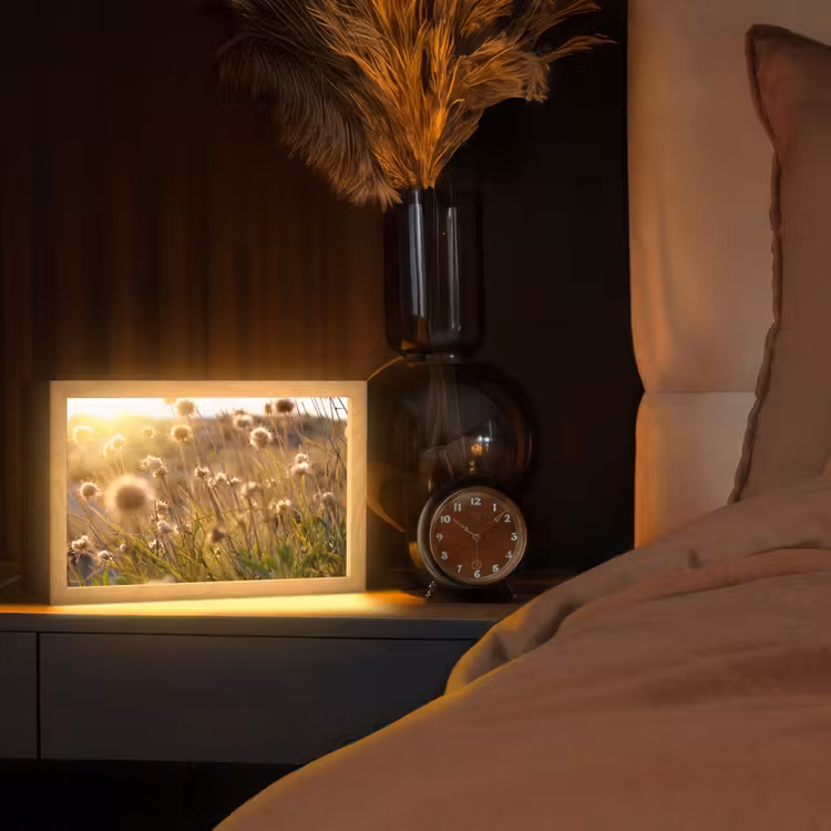 Planten - Natuur - Bloemen - Zon - Horizon Light Box met kabel (Tafellamp) klein -sfeer1