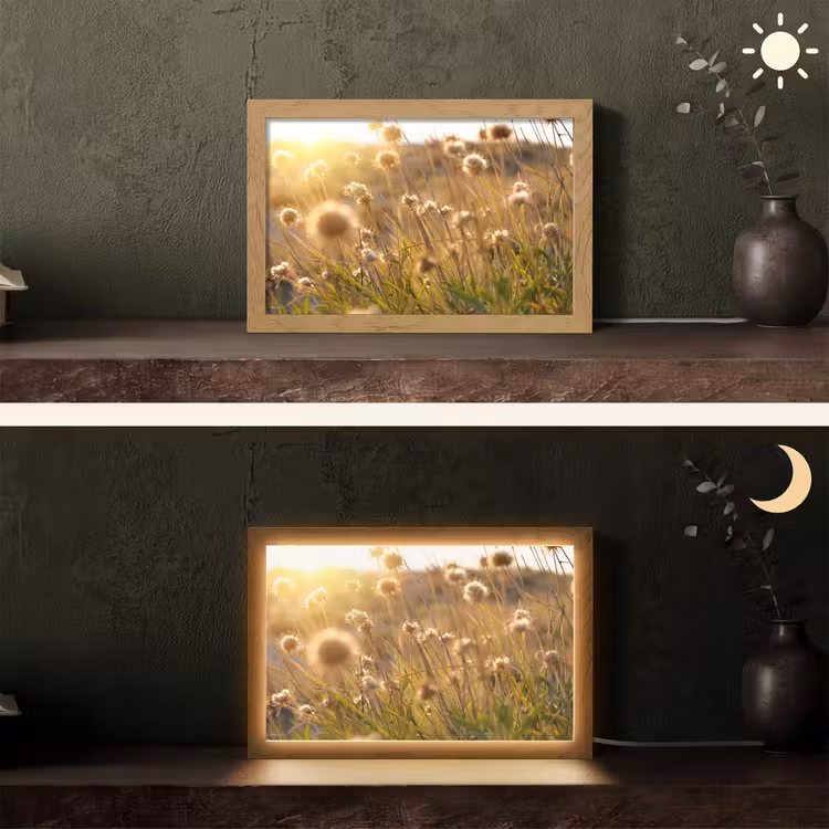 Planten - Natuur - Bloemen - Zon - Horizon Light Box met kabel (Tafellamp) klein -sfeer3