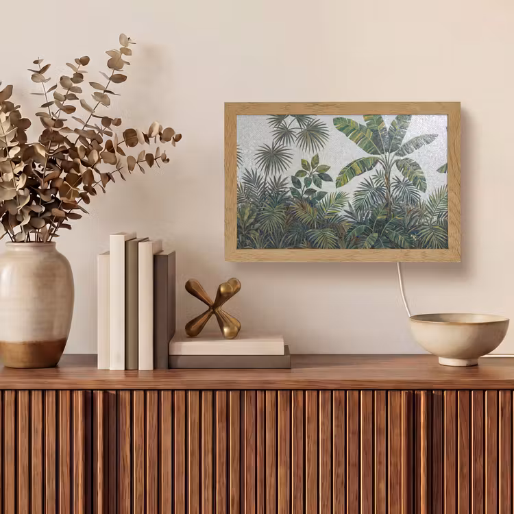 Planten - Tropisch - Mozaïek - Groen - Natuur Light Box met kabel (Tafellamp) klein -sfeer2