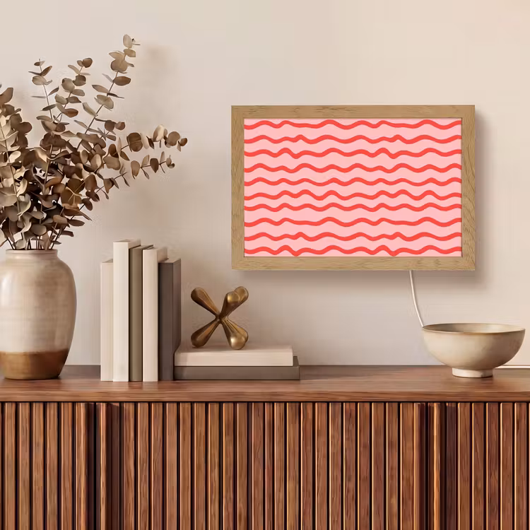Speels - Patroon - Rood Light Box met kabel (Tafellamp) klein 924 -sfeer2