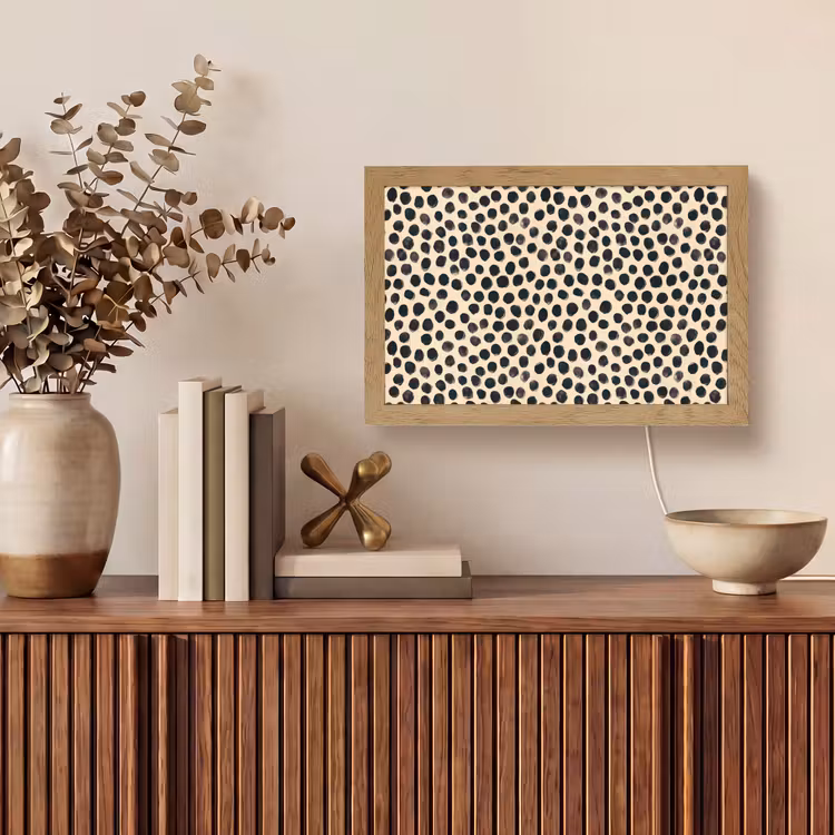 Stippen - Patroon - Zwart Light Box met kabel (Tafellamp) klein 924 -sfeer2
