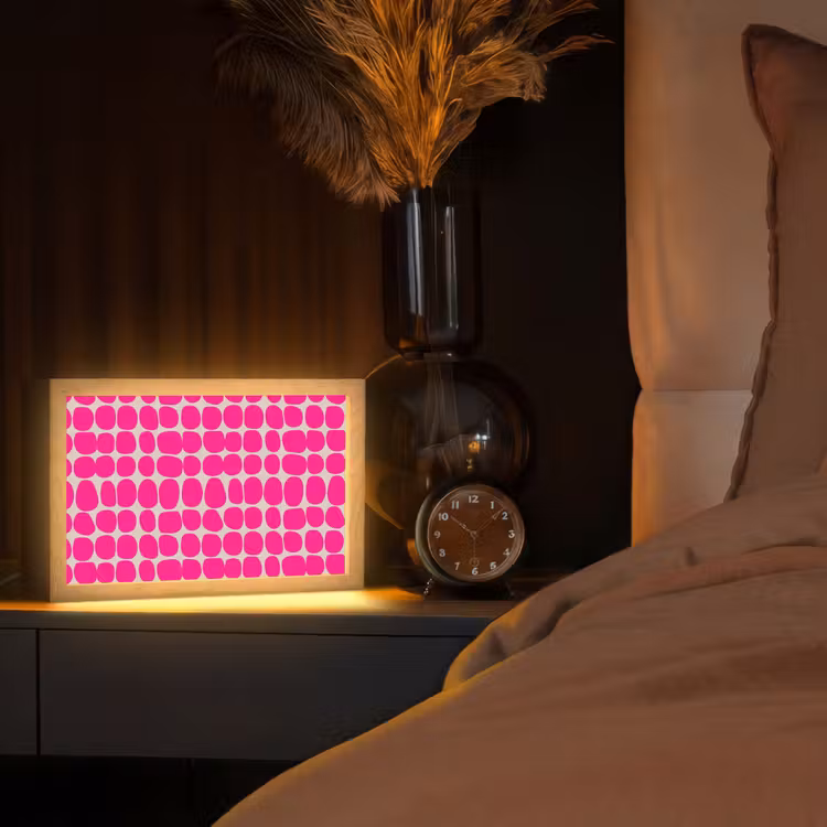 Stippen - Patroon - Roze Light Box met kabel (Tafellamp) klein 924 -sfeer1