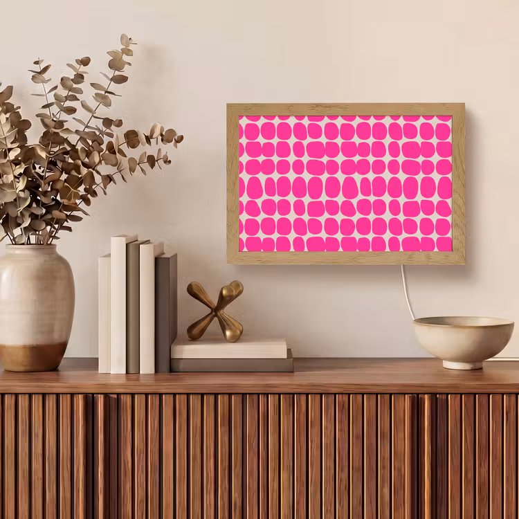 Stippen - Patroon - Roze Light Box met kabel (Tafellamp) klein 924 -sfeer2