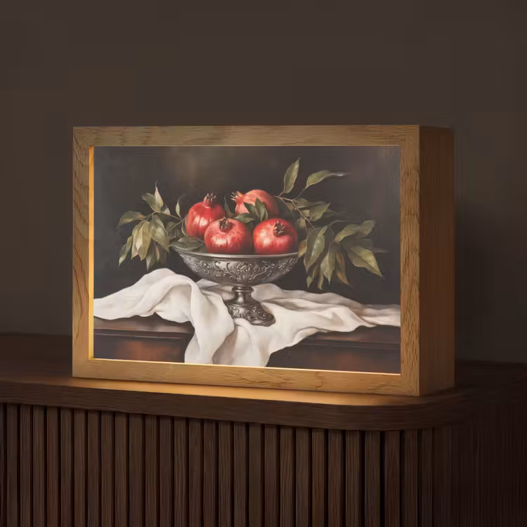 Granaatappels - Klassiek - Vintage Light Box met kabel (Tafellamp) klein -z3d_website