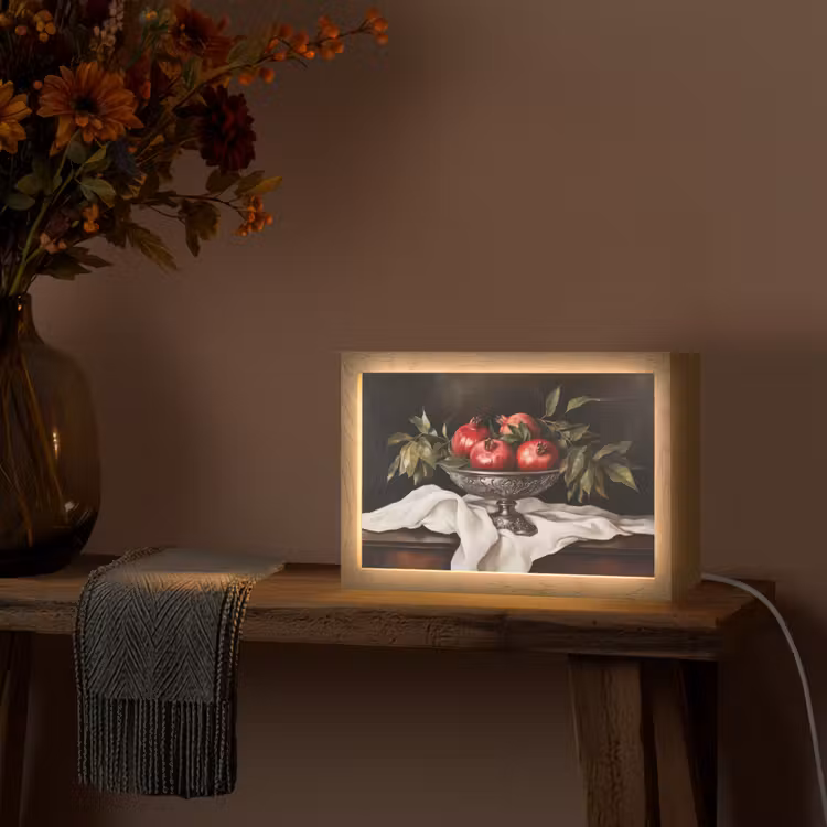 Granaatappels - Klassiek - Vintage Light Box met kabel (Tafellamp) klein -sfeer4