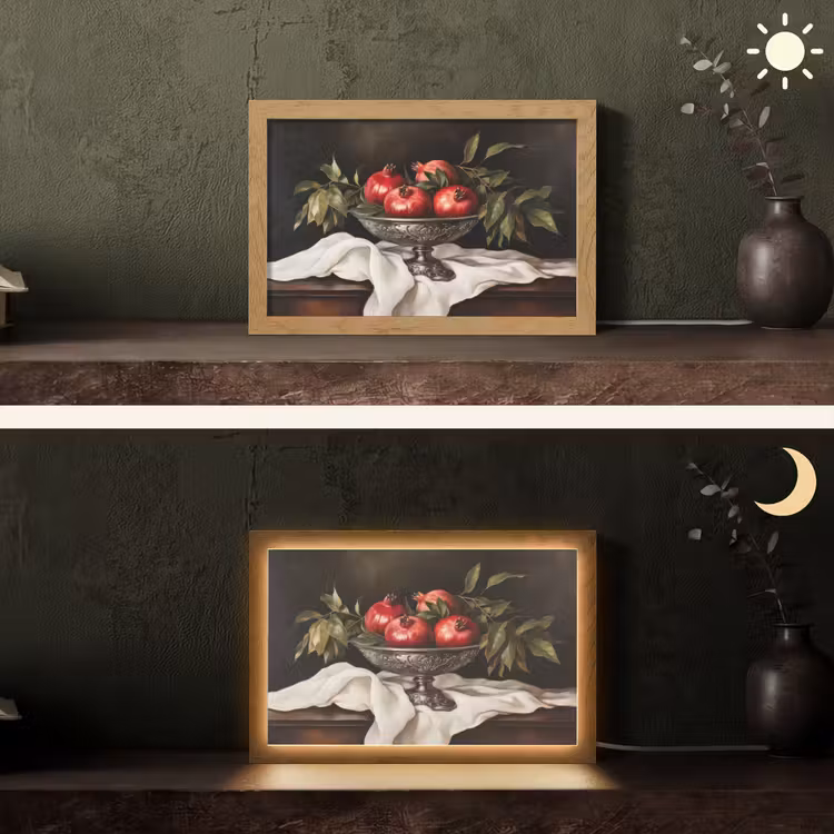 Granaatappels - Klassiek - Vintage Light Box met kabel (Tafellamp) klein -sfeer3