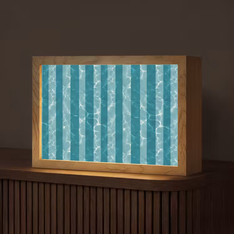 Zwembad - Strepen - Groen Light Box met kabel (Tafellamp) klein 924 -z3d_website