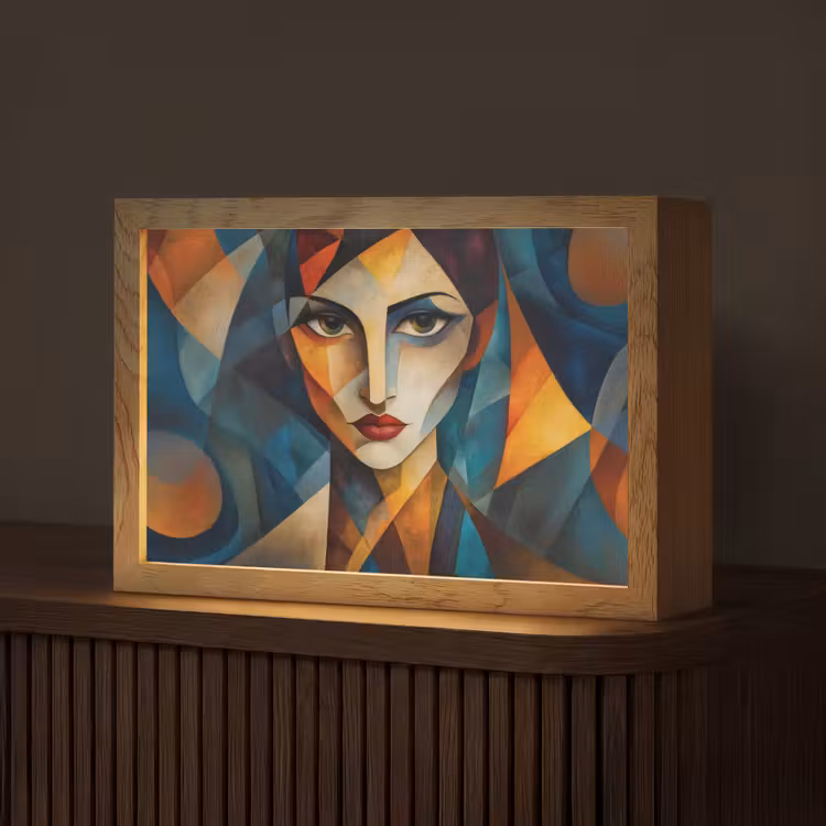 Portret - Abstract - Vormen Light Box met kabel (Tafellamp) klein -z3d_website