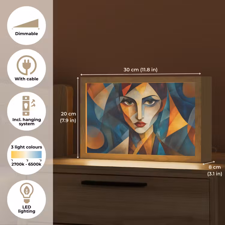 Portret - Abstract - Vormen Light Box met kabel (Tafellamp) klein -USP_EN