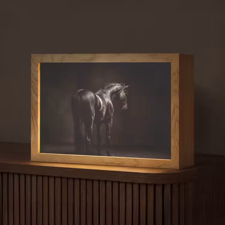 Krachtig - Paard - Donker Light Box met kabel (Tafellamp) klein -z3d_website