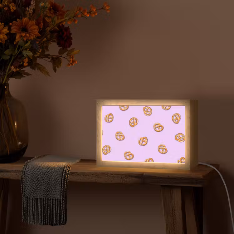Pretzels - Eten - Paars Light Box met kabel (Tafellamp) klein -sfeer4