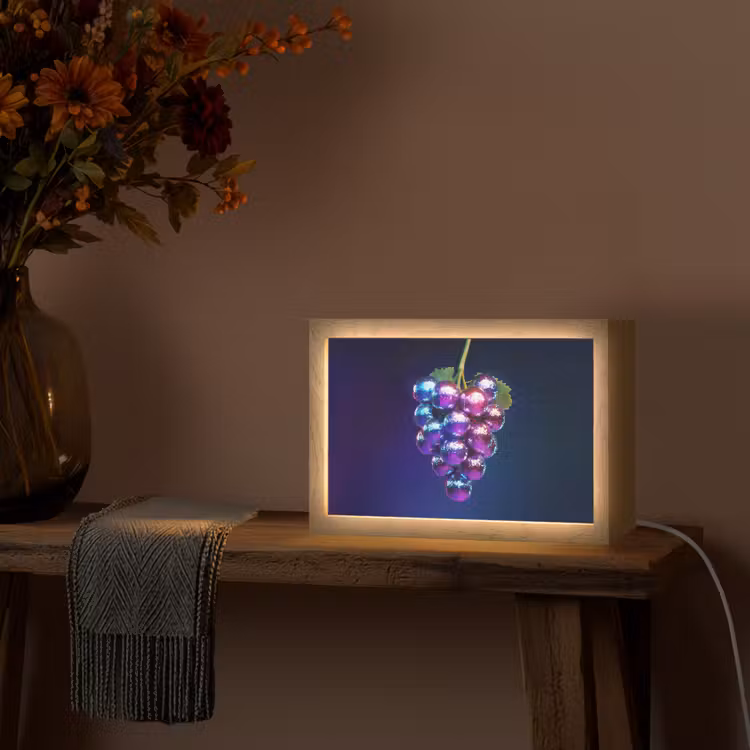 Paars - Disco - Feest - Druif Light Box met kabel (Tafellamp) klein -sfeer4
