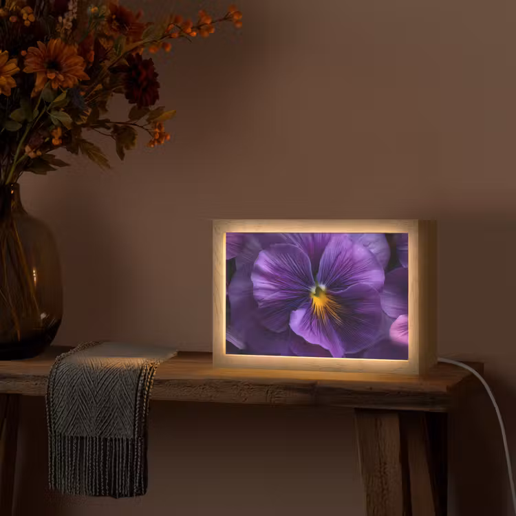 Paars - Viool - Diepte Light Box met kabel (Tafellamp) klein -sfeer4