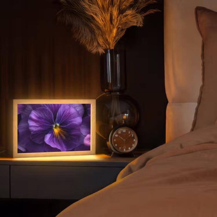 Paars - Viool - Diepte Light Box met kabel (Tafellamp) klein -sfeer1