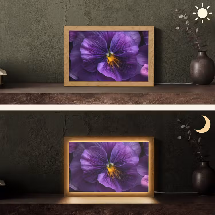 Paars - Viool - Diepte Light Box met kabel (Tafellamp) klein -sfeer3