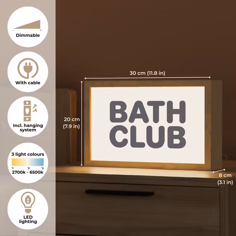 Quote - Grijs - Wit Light Box met kabel (Tafellamp) klein -USP_EN