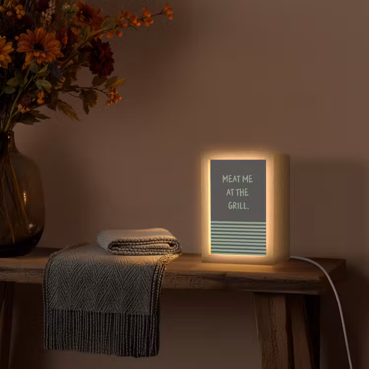Quote - Groen - Grill - Zomer Light Box met kabel (Tafellamp) klein -sfeer4