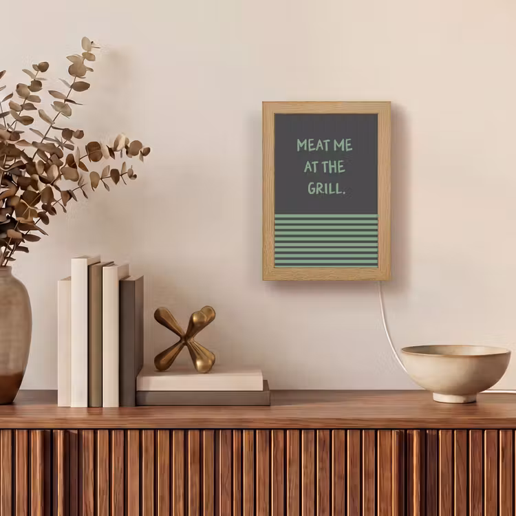 Quote - Groen - Grill - Zomer Light Box met kabel (Tafellamp) klein -sfeer2