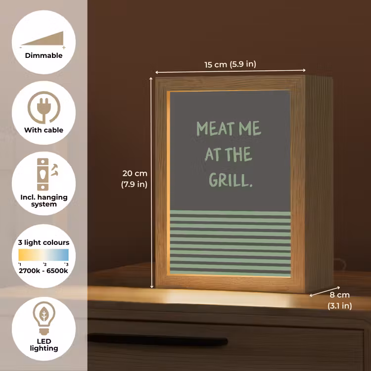 Quote - Groen - Grill - Zomer Light Box met kabel (Tafellamp) klein -USP_EN