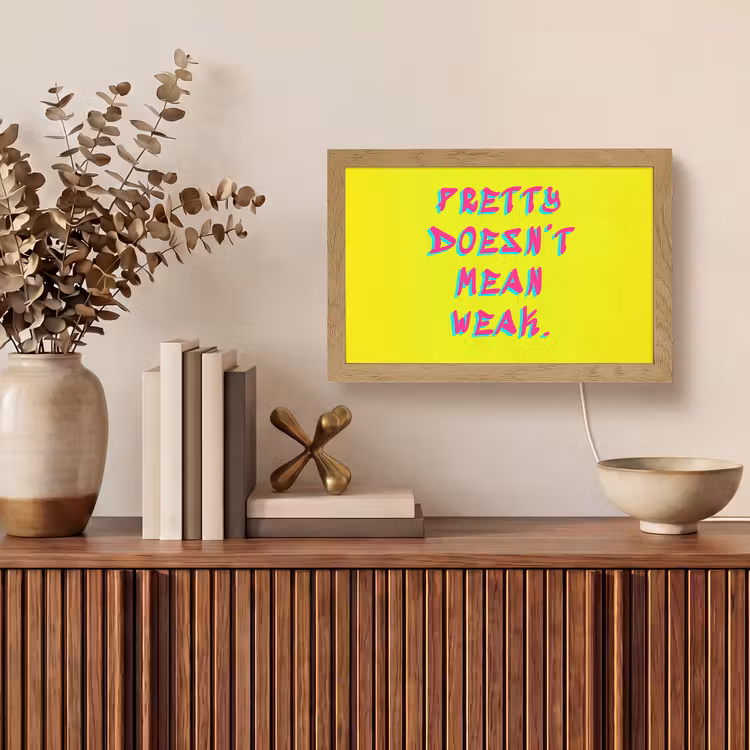 Quote - Minimalistisch - Kleurrijk Light Box met kabel (Tafellamp) klein -sfeer2