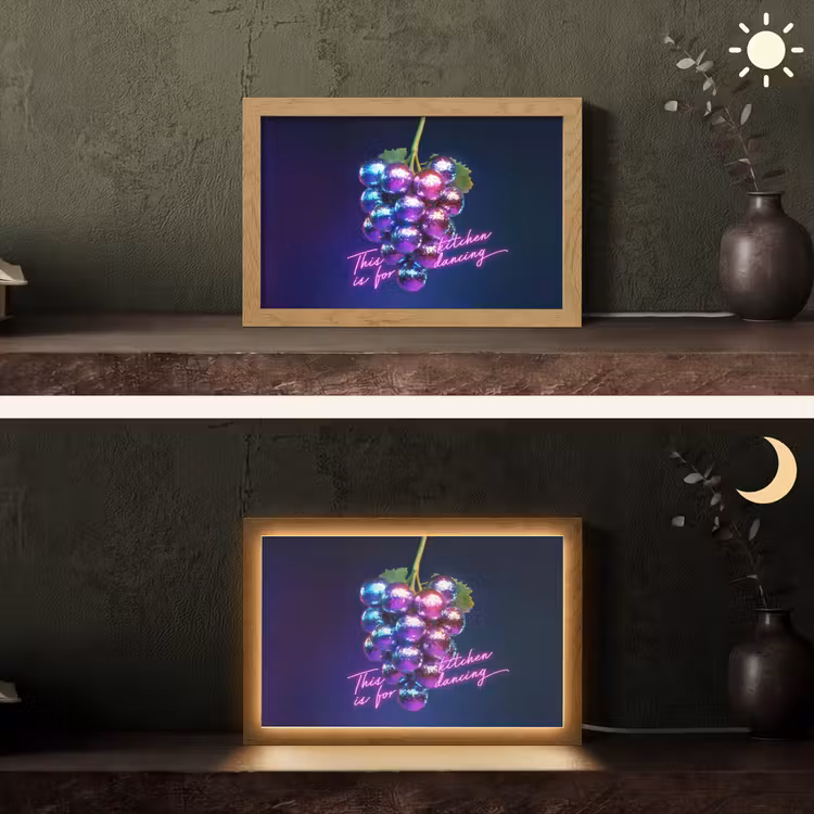 Quote - Neon - Disco - Druiven Light Box met kabel (Tafellamp) klein -sfeer3