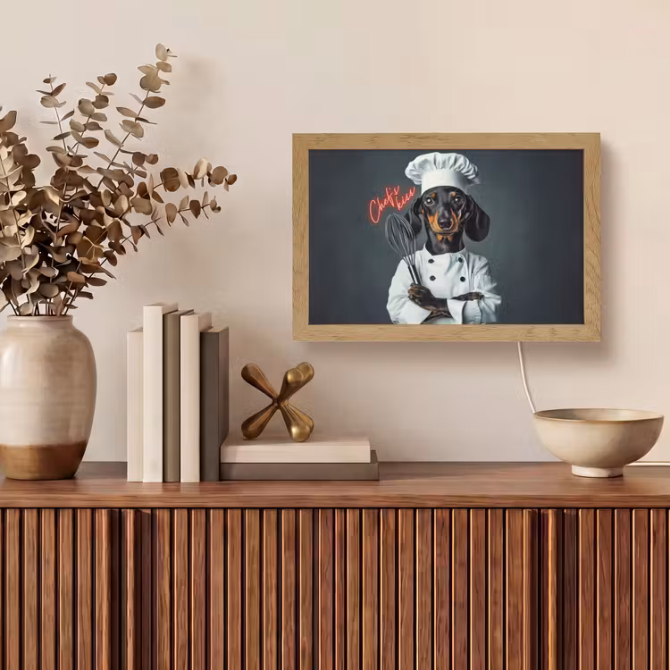 Quote - Neon - Hond - Kokskleding Light Box met kabel (Tafellamp) klein -sfeer2