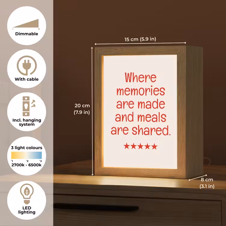 Quote - Sterren - Rood - Memories Light Box met kabel (Tafellamp) klein -USP_EN