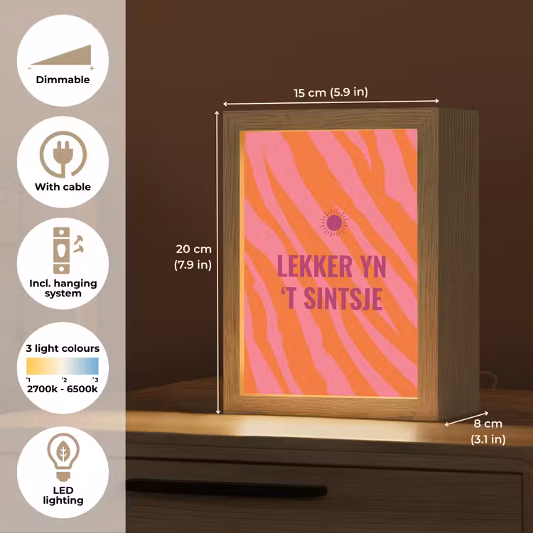 Quote - Zomer - Roze Light Box met kabel (Tafellamp) klein -USP_EN