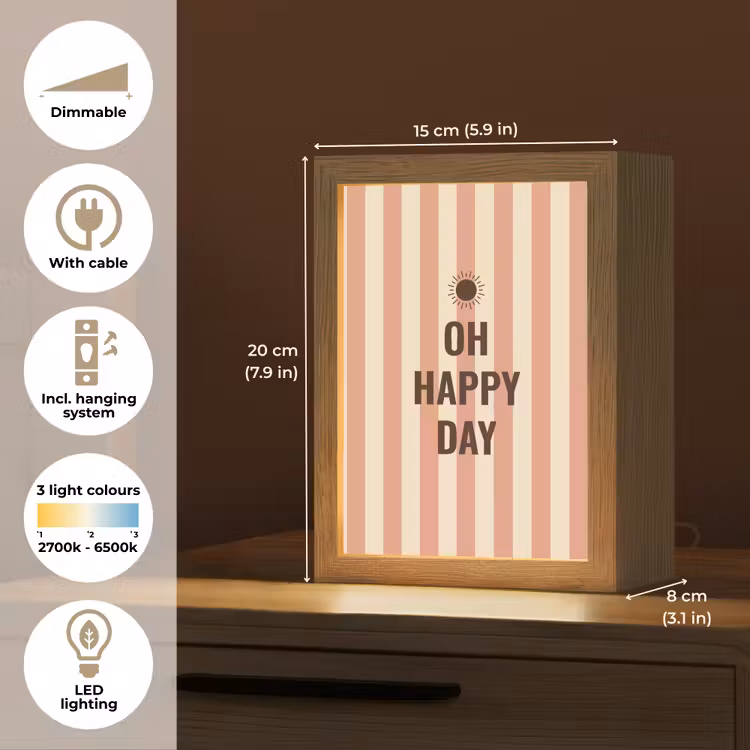 Quote - Zomer - Strepen Light Box met kabel (Tafellamp) klein -USP_EN