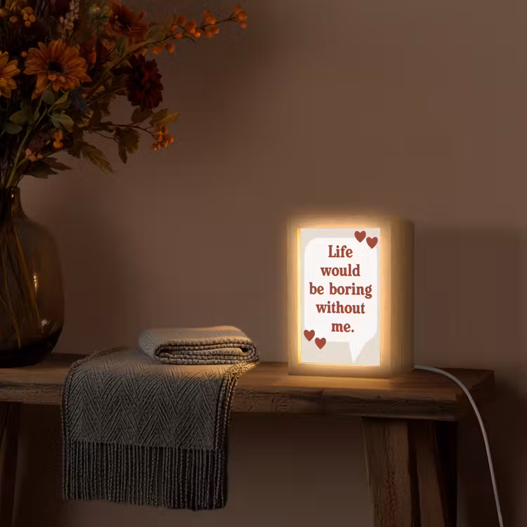 Quote - Tekstballon - Hartjes Light Box met kabel (Tafellamp) klein -sfeer4