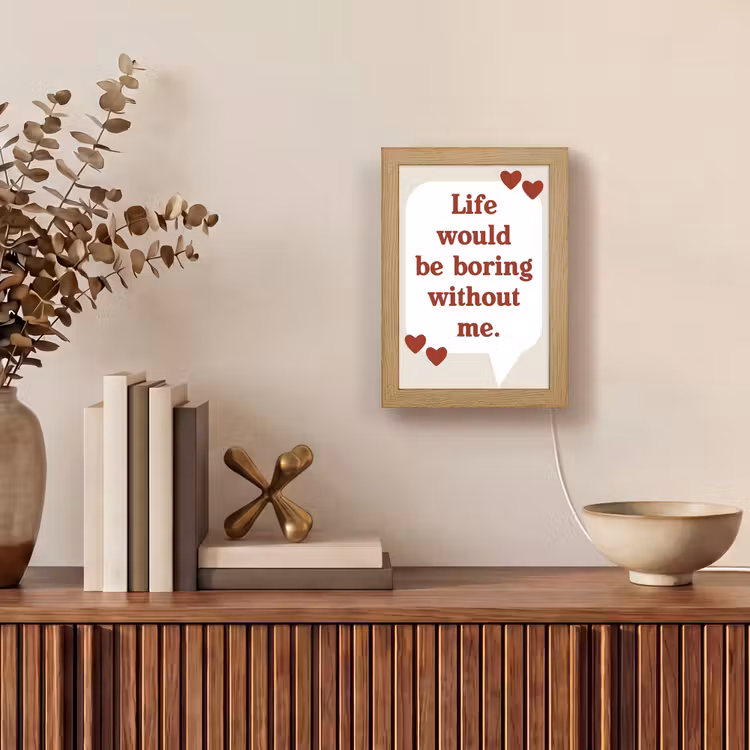 Quote - Tekstballon - Hartjes Light Box met kabel (Tafellamp) klein -sfeer2