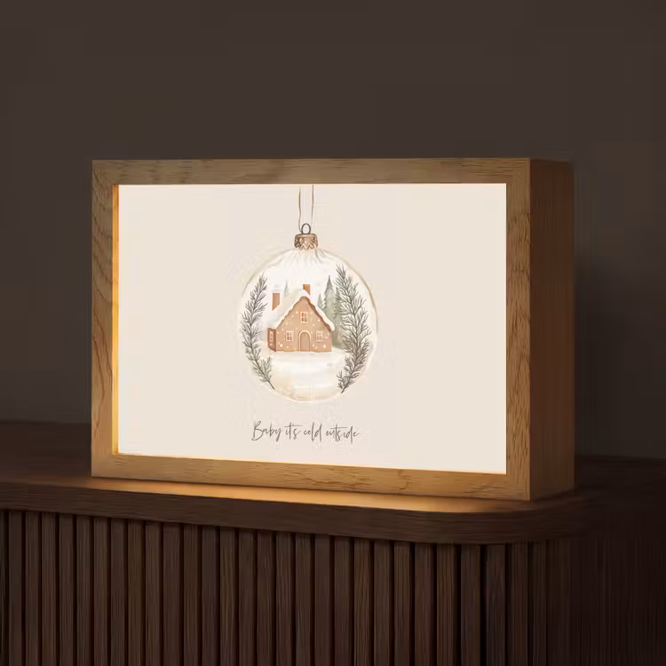 Quote - Winter - Kerst - Beige - Kerstbal Light Box met kabel (Tafellamp) klein -z3d_website