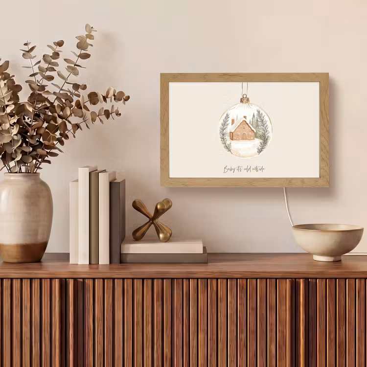 Quote - Winter - Kerst - Beige - Kerstbal Light Box met kabel (Tafellamp) klein -sfeer2