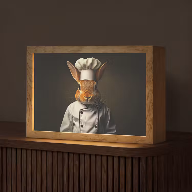 Konijn - Kok - Dier Light Box met kabel (Tafellamp) klein -z3d_website
