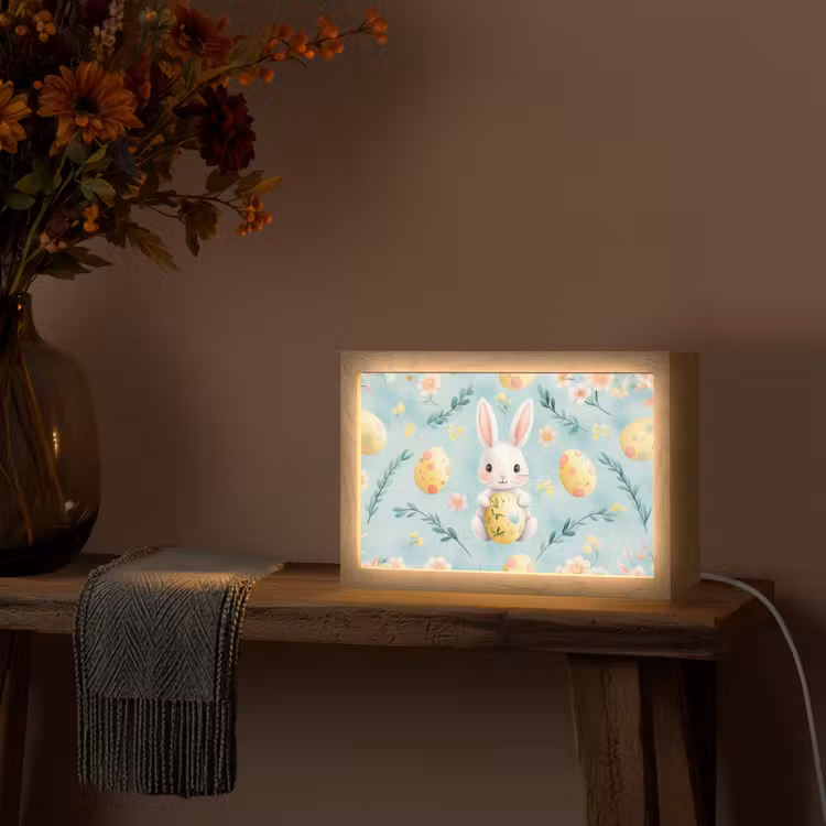 Konijn - Eieren - Takjes Light Box met kabel (Tafellamp) klein -sfeer4
