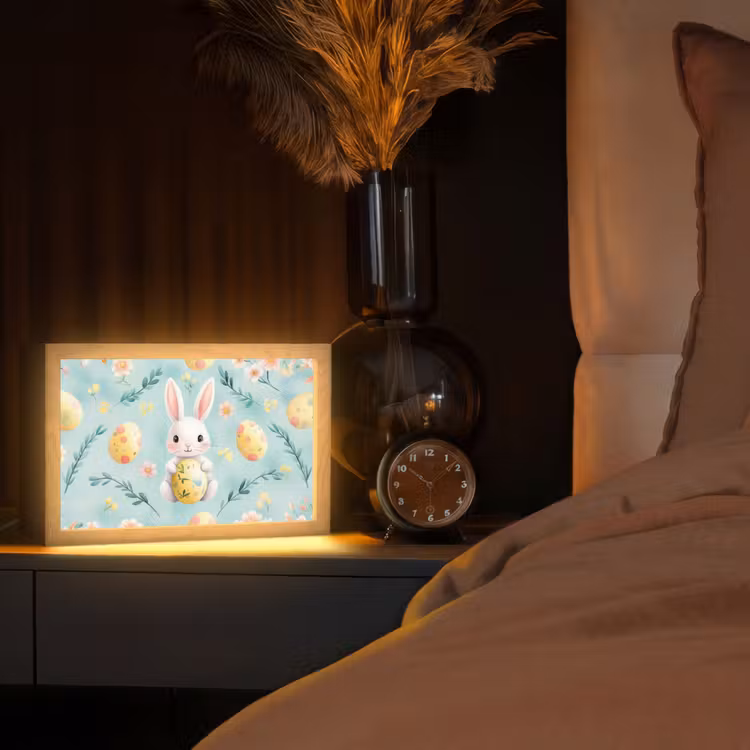 Konijn - Eieren - Takjes Light Box met kabel (Tafellamp) klein -sfeer1