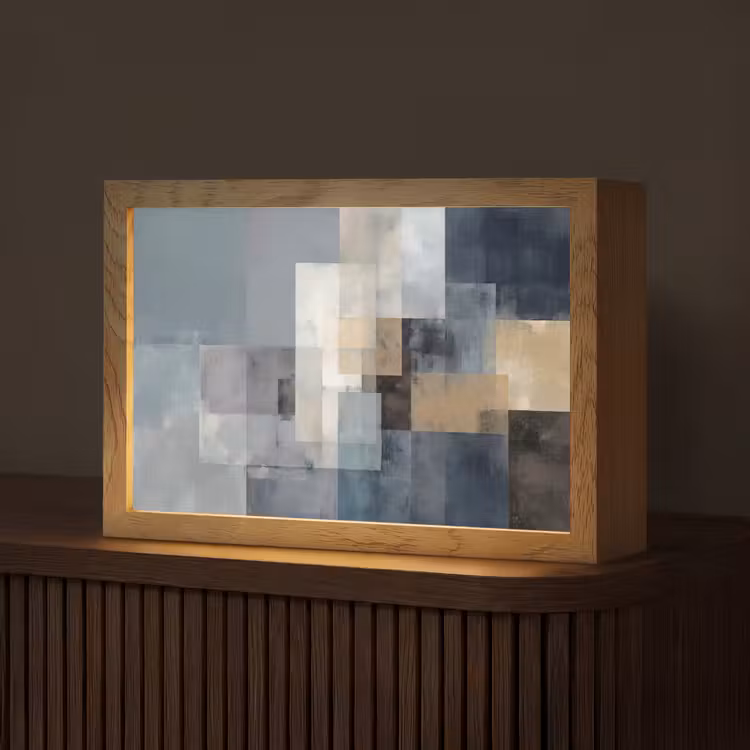 Rechthoeken - Abstract - Blauw Light Box met kabel (Tafellamp) klein -z3d_website