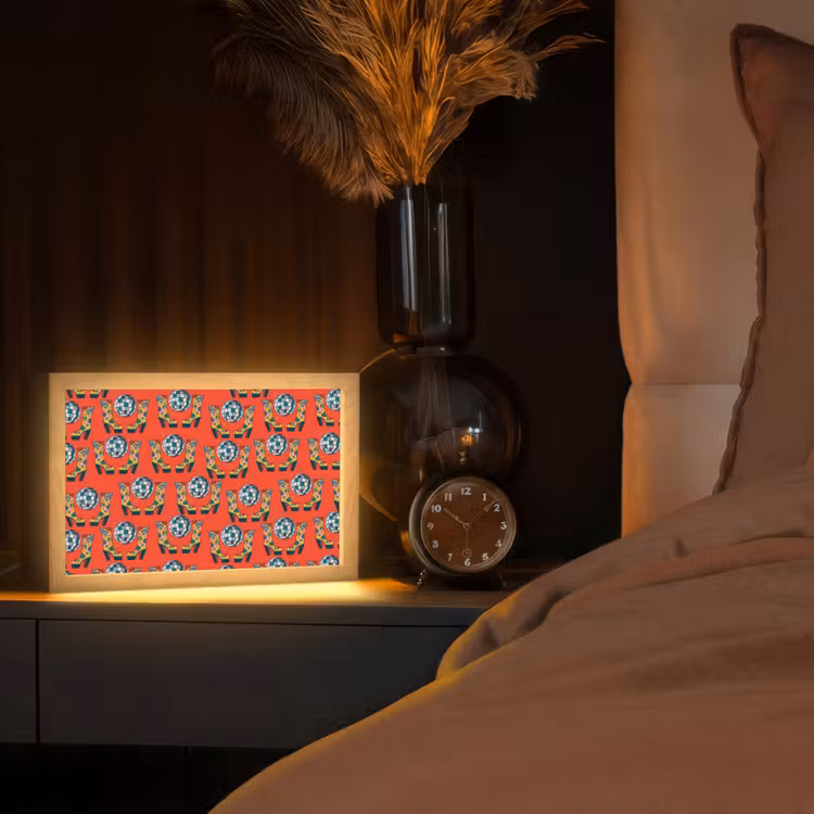 Rood - Disco - Patroon Light Box met kabel (Tafellamp) klein 924 -sfeer1