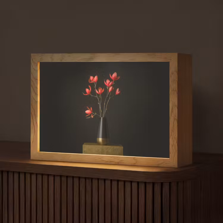 Rode - Bloemen - Vaas Light Box met kabel (Tafellamp) klein -z3d_website