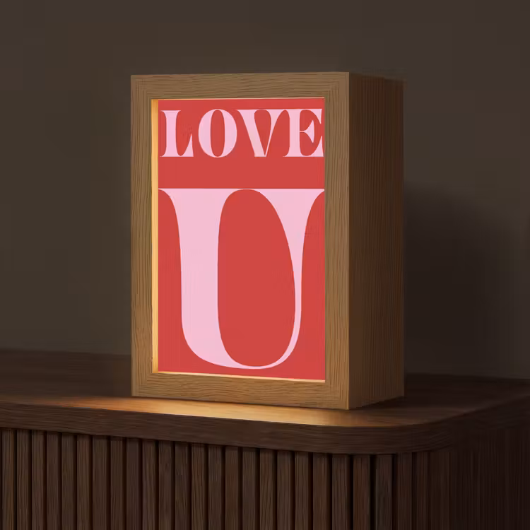 Rood - Love - Valentijn - Roze Light Box met kabel (Tafellamp) klein -z3d_website